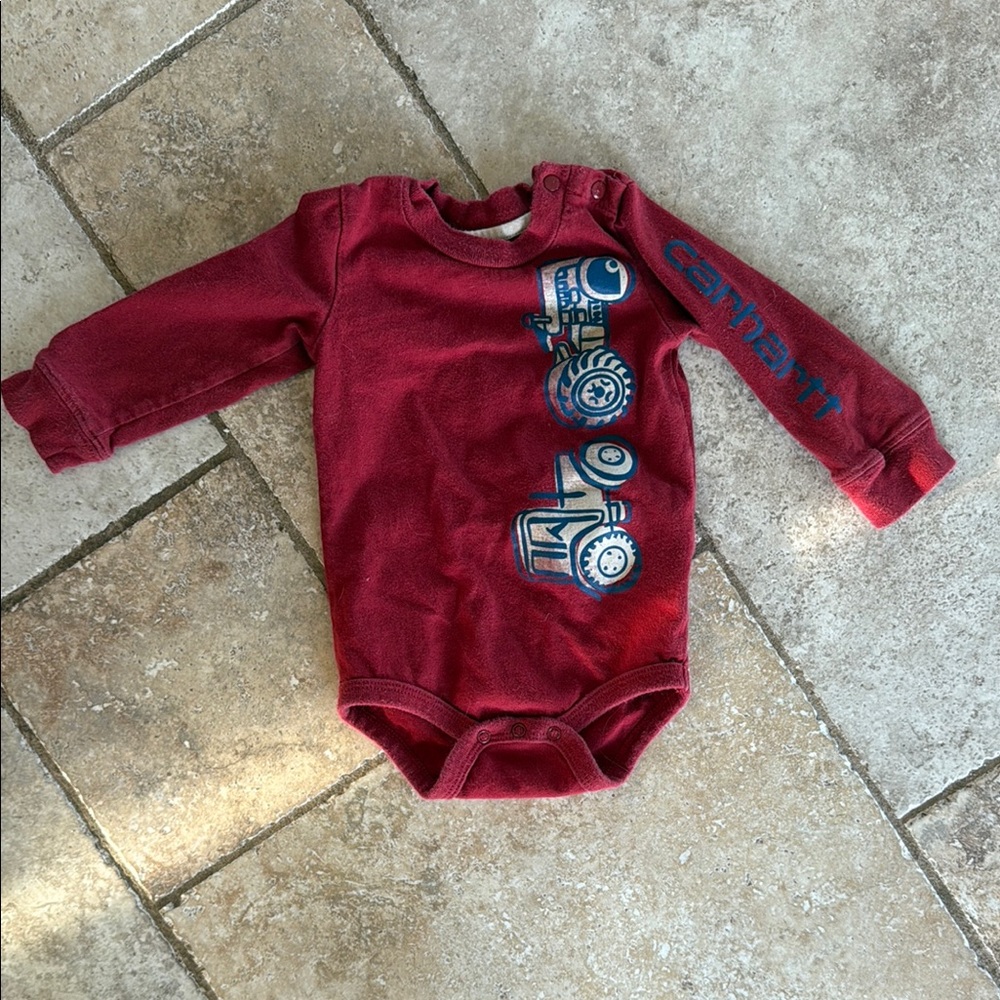 12 mo Kids Red Tractor Print One Piece